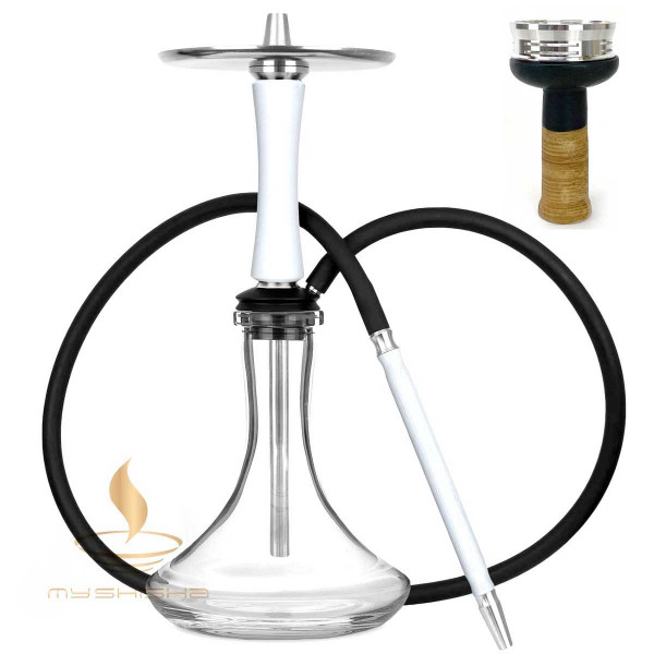 Hawk Hookah White Edelstah Holz Shisha