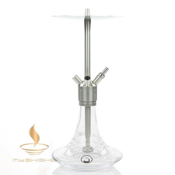 STEAMULATION Edelstahl Shisha Classic Platinum Crystal