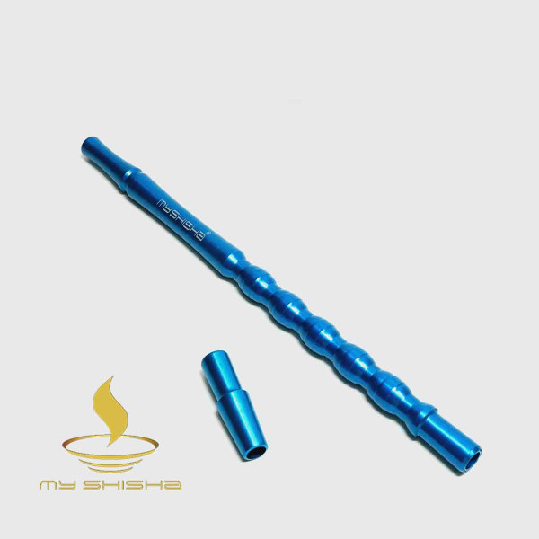 MY SHISHA Aluminium Mundstück Blau 28,5cm inkl. Endstück